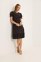V-Neck Watermelon Sleeves Full Laced Lined Dress Black - 4