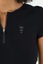 Slimfit Women's Crew Neck Black Crop Top - 6