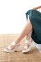 Nicole Buckle Detailed High-Sole Women's White Sandals - 3
