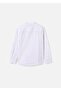 Male Child Stripe Mao Collar Long-Sleeve Shirt White 6141 - 5