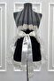 White Bridal Veil Set, Sparkling Crystal Glass Beads and Sequins Embroidered Henna Veil 6 Pieces - 7