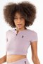Slimfit Women's Crew Neck Lilac Crop Top