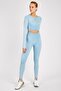 Slimfit Women's Crew Neck Blue Crop Top - 5