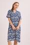 V-Neck Comfortable Fit Woven Viscose Dress Blue