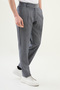 Straight Slim Fit Elastic Waist Linen Men's Trousers Navy Blue - 38313.25Y - 3