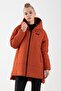 Oversized Women's Hooded Tile Coat - 3