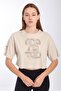 Comfort Women's Crew Neck Clay Color Crop Top