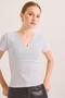 Collar Detailed Camisole Striped Knitted Blouse White - 4