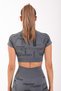 Slimfit Women's Crew Neck Anthracite Crop Top - 2