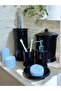 Red Ceramic Violet Collection 5 Piece Bathroom Set Black - 2