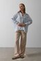 Shilsee Women's Baby Blue Oversized Shirt with Pockets - 4