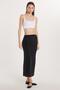 Women's Slim Fit Silvery Plain Black Skirt - 4