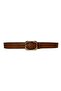 100% Genuine Leather, Brown Women's Jeans with Gold Buckle, Sports Belt 4 Cm=an-byn-08 - 7