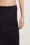Women's Slim Fit Silvery Plain Black Skirt - 3