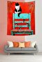 Cat on a Wooden Chair Birds Stain Resistant Fabric Wall Cloth Wall Tapestry Tapestry
