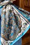 Sultan Fresh Cotton Shawl - Orient Express Model - Slf001-06 - Turquoise, Oil Green, Soft Orange - 4