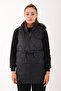 Regular Women's Hooded Black Vest