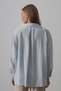 Shilsee Women's Baby Blue Oversized Shirt with Pockets - 5