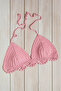 Pink Knitted Crop Bustier – Size 42 for Compatibility, Summer & Trendy Elegance