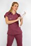 Unisex Dusty Rose Stretch Fabric Doctor Nurse Surgical Scrubs Single Top Uniform
