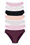 Women's Patterned Mixed Color Panties Slip 7 Pack Cotton Lycra
