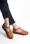 Genuine Leather Tan Orthopedic Sole Women's Sandals Tmd 202588 - 4