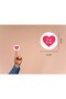 Heart Team Bride Tag Bachelorette Invitation Matte Round Sticker Wedding Series 4 cm (45 Pcs) - 3
