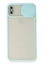 iPhone XS Max Case Palm Frosted Camera Sliding Silicone - Turquoise Sptgl