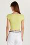 Women's Modal Fabric Slim Fit Slim Fit Short Sleeve Crew Neck Green Blouse - 5