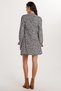 Women's Standard Fit Long Sleeve Lacing Detail Square Neck Print Dress - 6