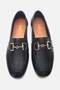 Women's Leather Black Buckle Loafer - 8