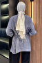 Gray Women's Front Gather Detailed Waist Tie Hijab Tunic - 4
