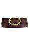 100% Genuine Leather, Gold Buckle 3 Cm Dark Brown Women's Belt; Dress, Trouser Belt = 3cm-kdn-32 - 7