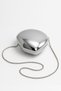 Women's Metal Drop Model Evening Dress and Special Occasion Portfolio Chain Strap Evening Dress Bag Silver - 6