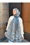 Retro Pattern Ethnic Cotton Soft Shawl. Blue