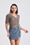 BAGGED HOLE SHORT SLEEVE SEASONAL KNITWEAR CARDIGAN - 8