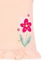 Girls' Sleeveless Cotton Salmon-Colored Floral Print Ruffled Hem Dress - 2