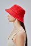Summer Fabric Bucket Hat, Men's Women's Plain Fisherman Bucket Hat, Unisex Red - 4