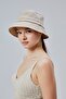 Double Summer Fabric Bucket Hat, Men's Women's Plain Fisherman Bucket Hat, Unisex Cream-White - 3