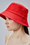 Summer Fabric Bucket Hat, Men's Women's Plain Fisherman Bucket Hat, Unisex Red - 7