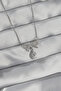 Silver Color Bow Detail Drop Necklace (316L Steel) - 2