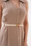 Gold Buckle-Fastened Stitched Belt. Women's Belt, Dress Belt, Jacket Belt, Pants Belt - 2