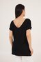 Front and Back V-Neck Basic Black T-Shirt - 4