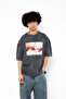 Creation of Adam Printed Oversize Unisex Washable Black Tshirt - 6