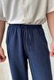 Men's Elastic Waist Baggy Fit Linen Trousers - 6
