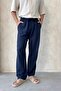 Men's Elastic Waist Baggy Fit Linen Trousers