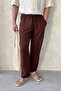 Men's Elastic Waist Baggy Fit Linen Trousers