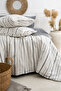 Harmony Hues Yarn-Dyed Natural Single Duvet Cover Set (Fitted Sheet) - 3
