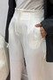 Women's Hijab Pants Women's Zra Model Pensli High Waist Fabric Pants-White - 4