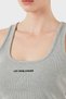 Cotton Slim Fit Square Collar Logo Top Top Lbnoosessfutn - 6